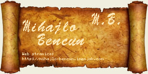 Mihajlo Bencun vizit kartica